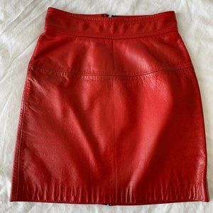 Phillip Lim - Red Leather Mini Skirt Vintage 4